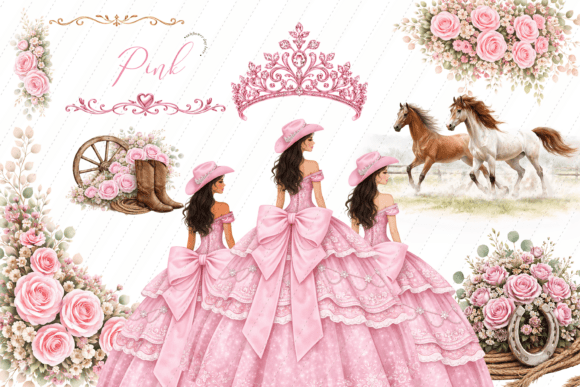 Download Pink Girl Princess Boots Roses Clipart - Pink Collection