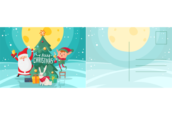 Download Merry Christmas Card. New Year Postcard - Postcard Collection