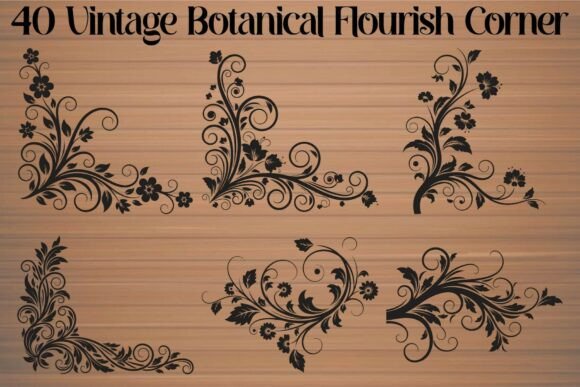 Download Vintage Botanical Flourish Corner - Flourish Collection