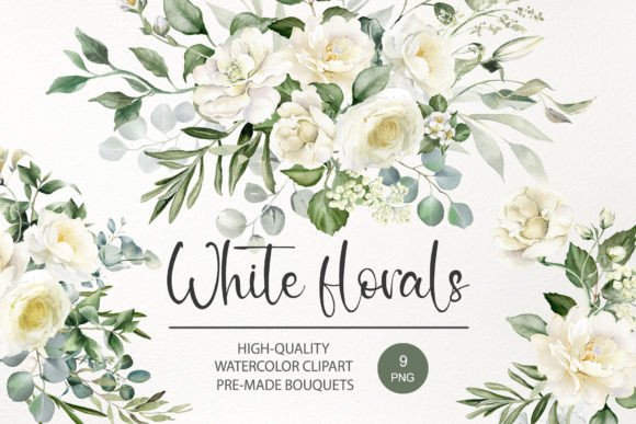 Download Watercolor White Rose Flower Clipart PNG - Rose Collection