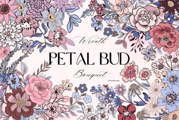 Download Petal Bud Wreath Bouquet Template Tag - Wreath Collection