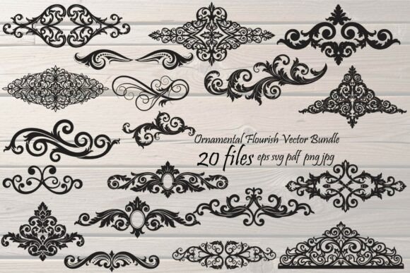 Download Ornamental Flourish Vector Bundle - Flourish Collection