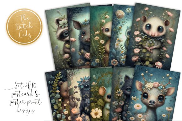 Download Cute Forest Animals Postcard Print Set 2 - Postcard Collection