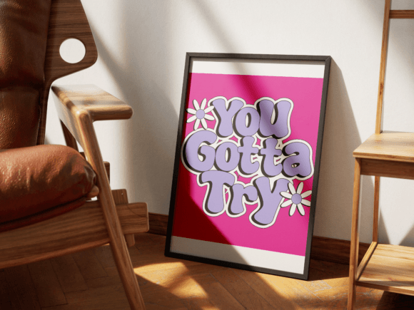 Download You Gotta Try Retro Print Template - Retro Collection