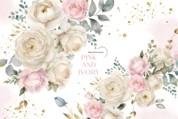 Download Pink Ivory Flowers Bouquets Clipart - Pink Collection