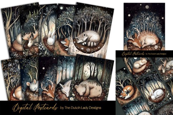 Download Sleepy Woodlands Postcard Designs - Postcard Collection