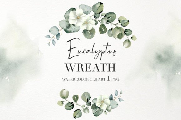 Download Watercolor Eucalyptus Wreath PNG - Wreath Collection