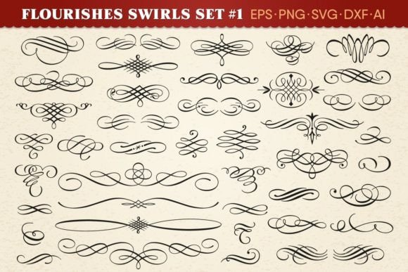 Download Flourishes Swirls Vector Set #1 - Flourish Collection