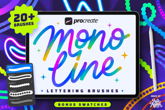 Download Procreate Monoline Lettering Brushes - Lettering Collection