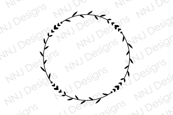 Download Laurel Leaf Heart Wreath Round Frame - Wreath Collection