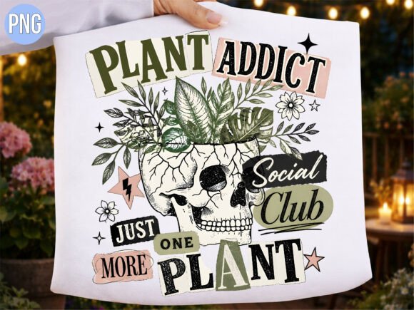 Download Retro Plant Addict Skull Social Club PNG - Retro Collection