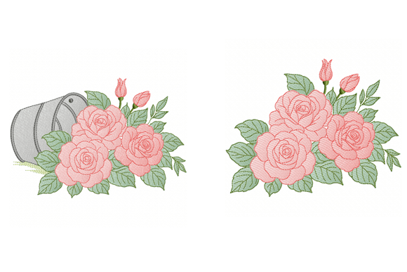 Download Rose Flower Embroidery Design Set 2 - Rose Collection