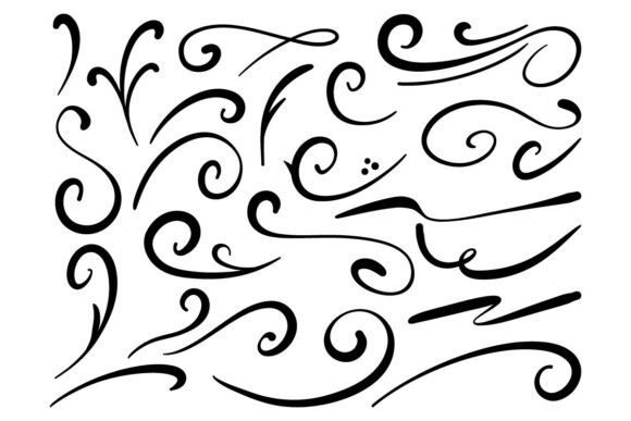 Download Ornamental Swirl Flourish Vector Set Art - Flourish Collection
